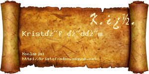 Kristóf Ádám névjegykártya